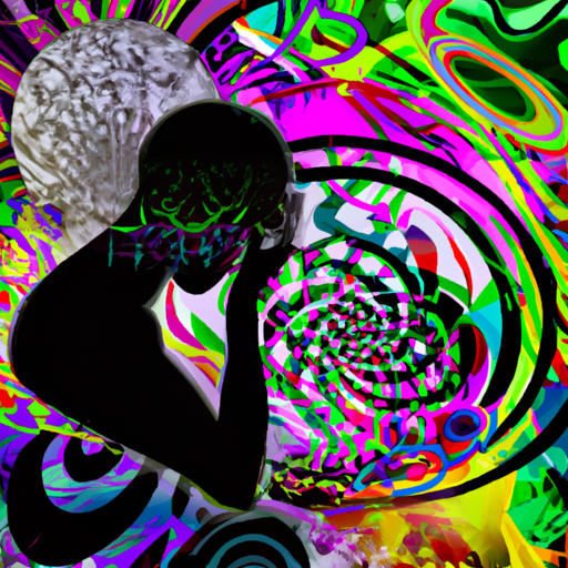 E of a person with their head in their hands deep in thought, surrounded by a swirl of multiple shapes and colors representing a variety of risks