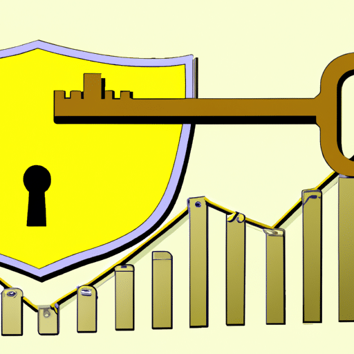  chart of a lock with a golden key passing through its center, surrounded by a protective shield of lines