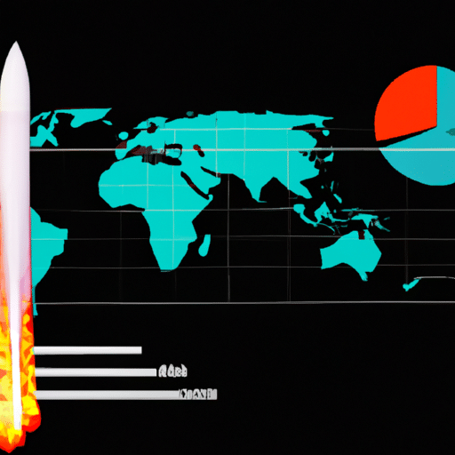  of world economic indicators juxtaposed against a rocket taking off