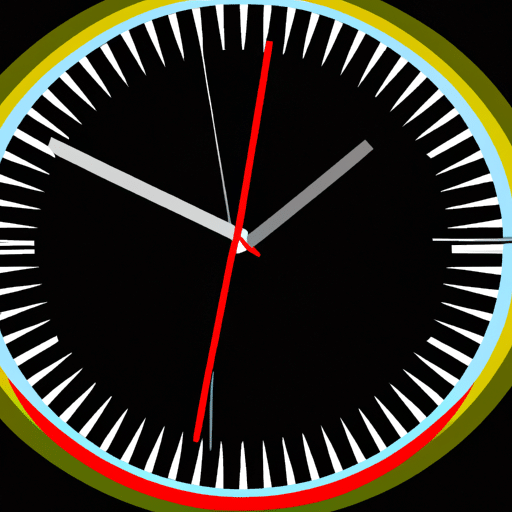 Stration of a vibrant clock face with a timeline slider filter layered on top