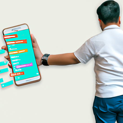 N with a full schedule filled with sticky notes and to-do lists, rushing to add another task to the calendar while holding a smartphone with an app shortcut icon displayed