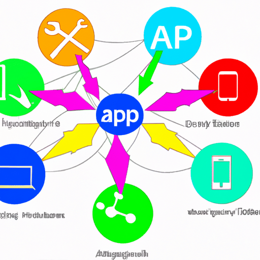 Ful diagram with a variety of shapes and icons representing different types of app integrations and third-party tools