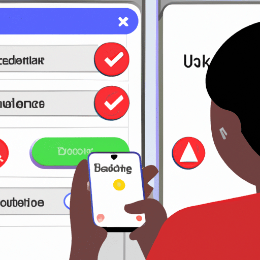 Stration of a person in the process of adjusting their smartphone notification settings, taking their time to decide which notifications and alerts to enable