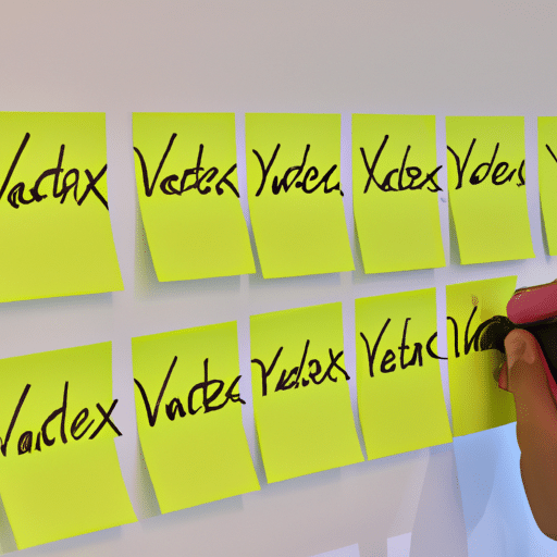 Ze a person organizing their daily tasks with sticky notes on a whiteboard with a checkmark next to each note